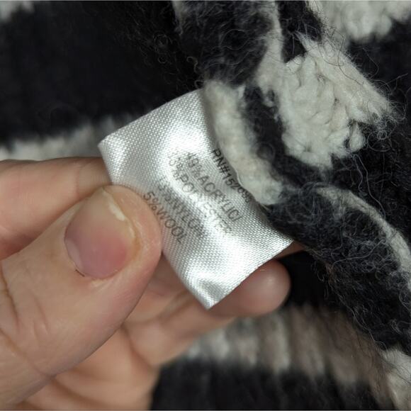 Slate & Willow Black White Stripe Cardigan Sweater Size XS - Picture 7 of 8